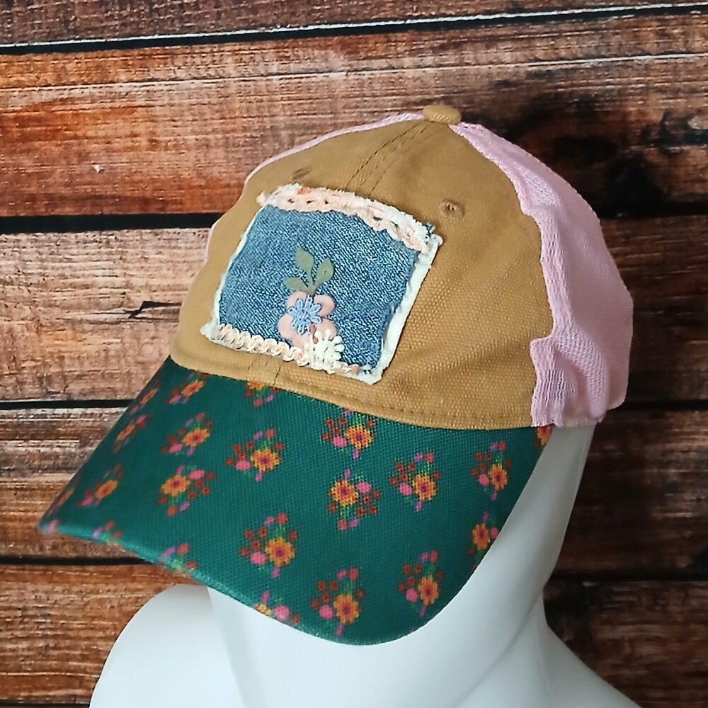 Natural Life Trucker Hat Ball Cap One Size Adjustable Patchwork - Picture 2 of 7